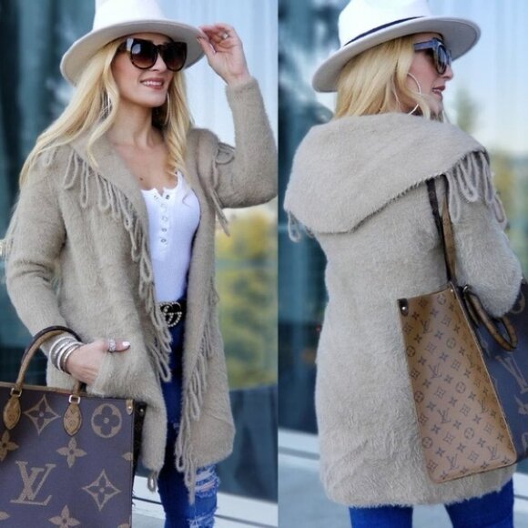 Ultra Soft Cozy Cardigan - Mocha Brown - Picture 4 of 5